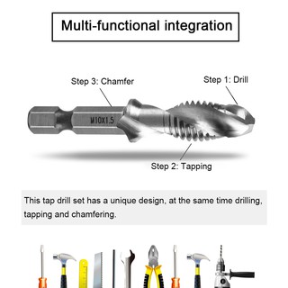 Ryo Tools M10 HSS ดอกสว่านหกเหลี่ยม พร้อมด้ามจับ ขนาด 1/4 นิ้ว