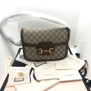 กระเป๋า New Gucci Beige &amp; Brown GG Supreme 1955