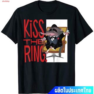 แขนสั้นcrew neckdertday การ์ตูนอเมริกัน ซูโทเปีย จูดี้ ฮอปส์ นิค ไว์  เฉื่อยชา Disney Zootopia Kiss The Ring Graphic T-S