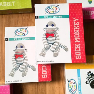 ถุงเท้า 🧦 ลิง Monkey DIY Sock doll CK40148 แบรนด์ Craft &amp; cute พร้อมส่ง