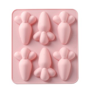 แม่พิมพ์ ซิลิโคน รูปแครอท 6 ช่อง (สีแรนดอม) Carrit silicone moulds