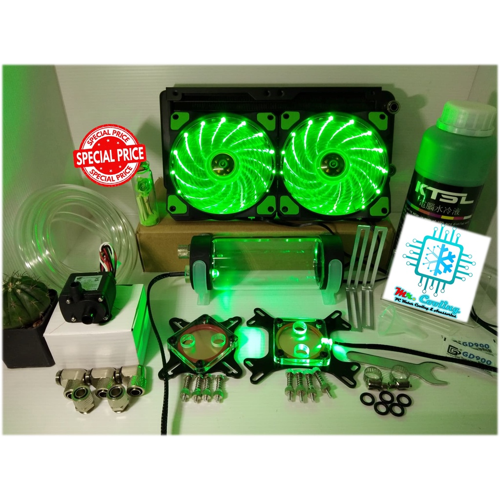ชุดน้ำระบบเปิดCPU+GPU(การ์ดจอ) หม้อน้ำ2ตอน รุ่นNormal Grade, CPU+GPU Water Cooling Open Loop Set [Gr