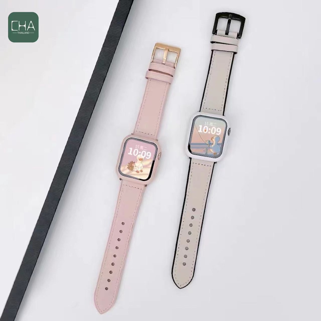 สายหนัง for smart watch series11 10 9 8 7 6 SE 5 4 3 2 1 Band ขนาด 38/40/41/42/44/45/46/49มม สายหนังแท้พรีเมี่ยม