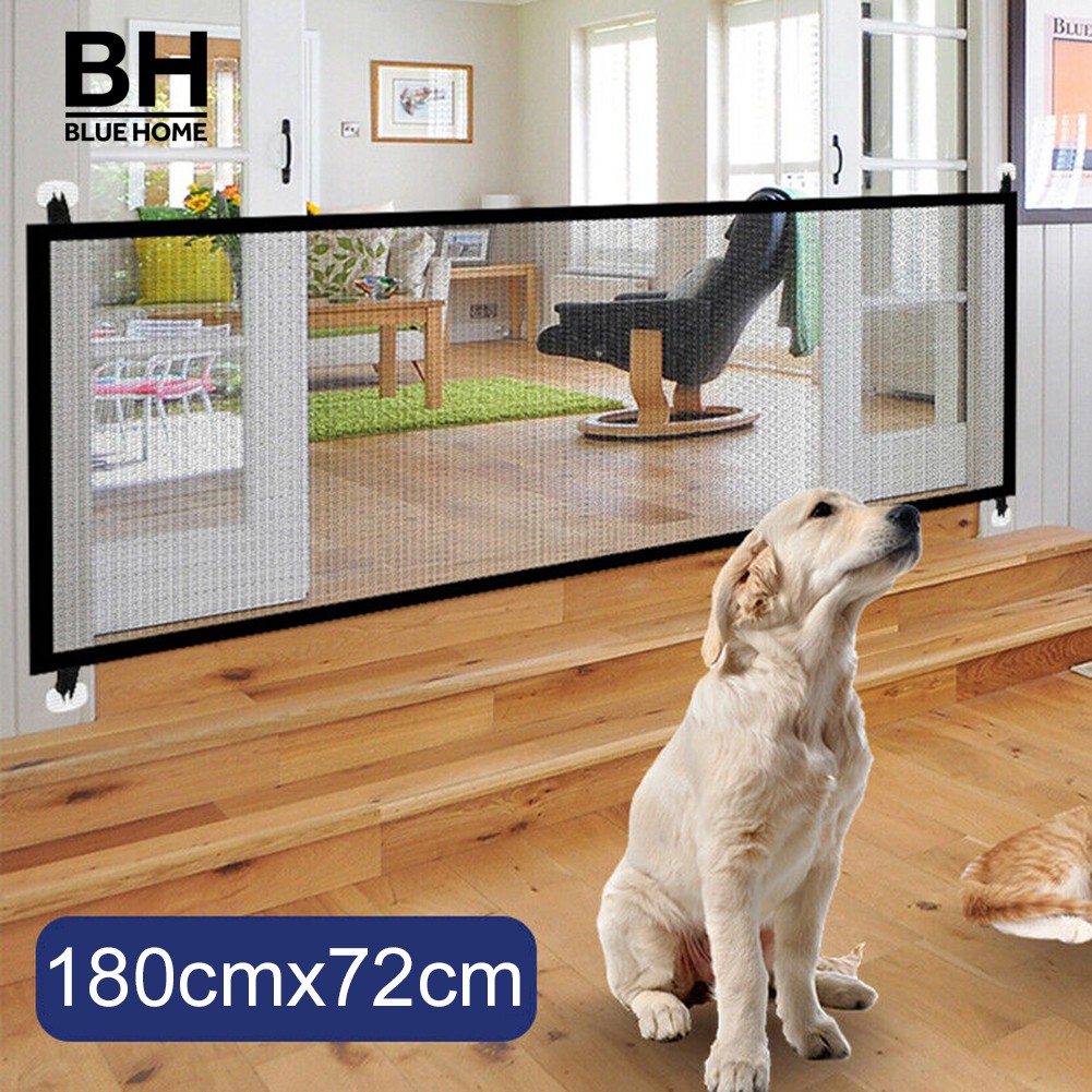 Folding Dog Cat Gate Guard Safety Enclosure Mesh Fence Isolation Net Shopee Thailand