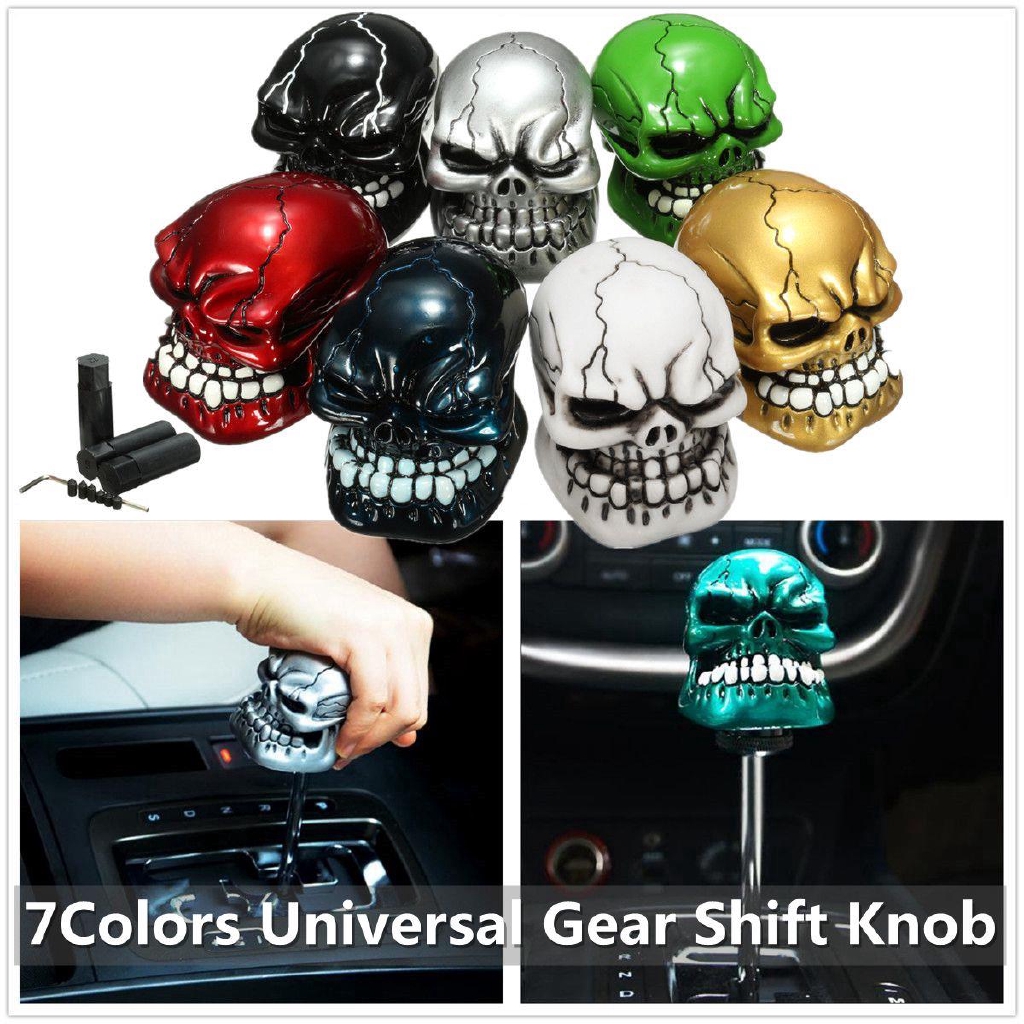 Universal Skull Head สไตล์รถบรรทุก Manua Stick เกียร์ Shift Knob Lever Shifter