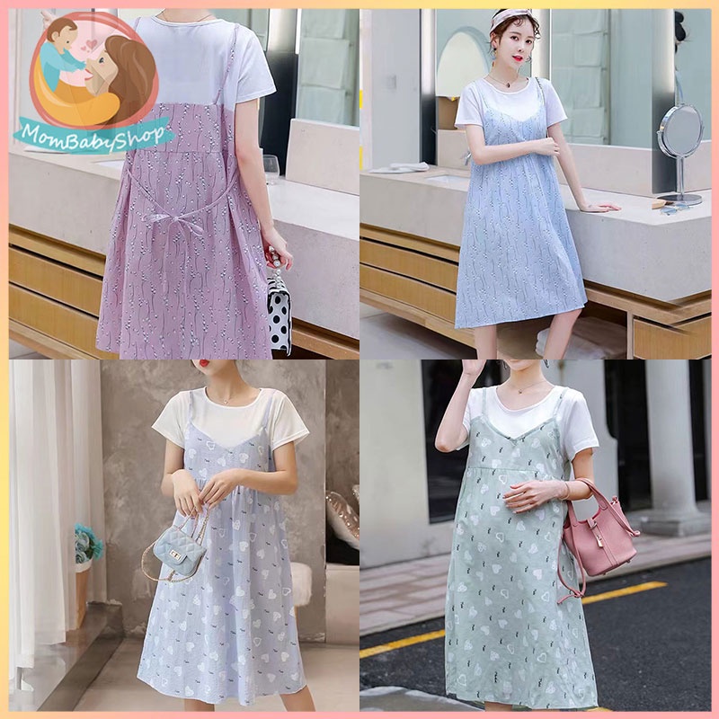 ชุดคลุมท้องแขนสั้น ชุดคลุมท้องเรียบหรู ชุดคลุมท้องสีสันสดใส เนื้อผ้าใชุดกระโปรงคุณแม่ ใส่ได้ทุกโอกาส ชุดคลุมท้อง