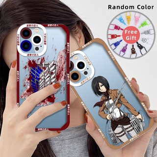 เคสซิลิโคนนิ่ม พิมพ์ลายอนิเมะ Attack on Titan สําหรับ iPhone 13 Pro Max 11 12 lphone SE 2022 7 8 Plus