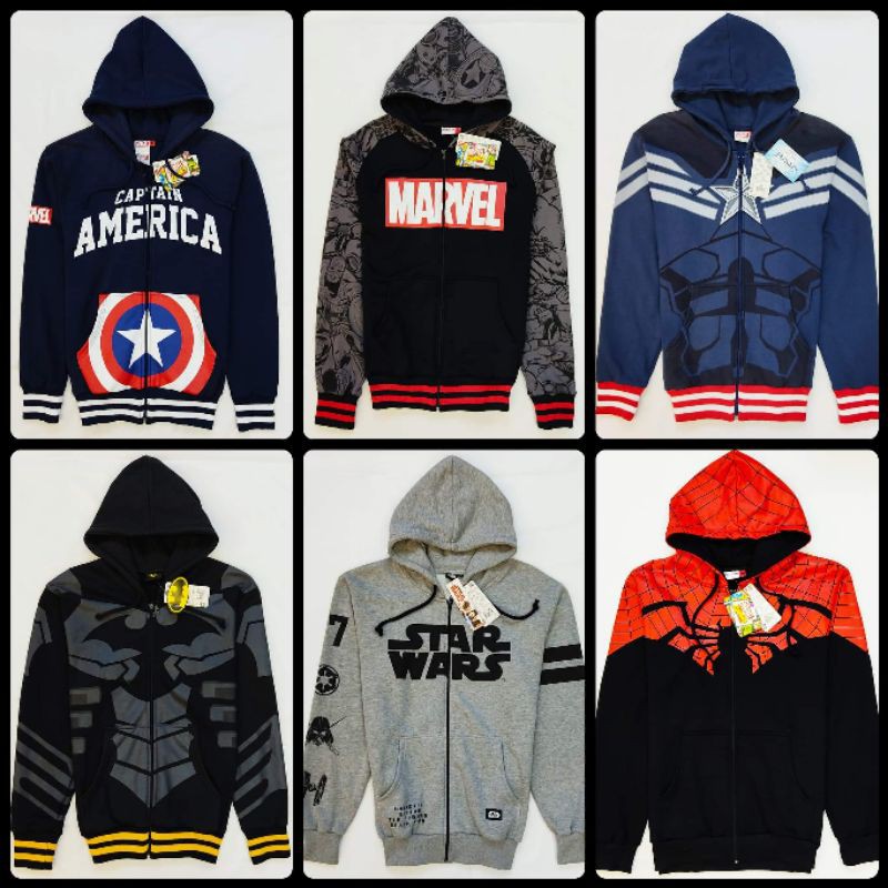 เสื้อแจ๊คเก็ต กันหนาว Marvel, Star wars สตาร์วอร์ส, Spider Man สไปเดอร์แมน, Batman ลิขสิทธิ์แท้