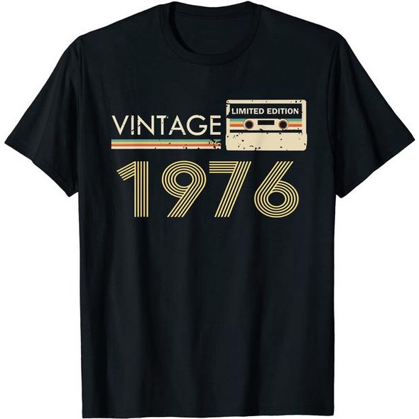 เสื้อยืดวินเทจ 1976 Made in 1976 46th Birthday Limited Edition