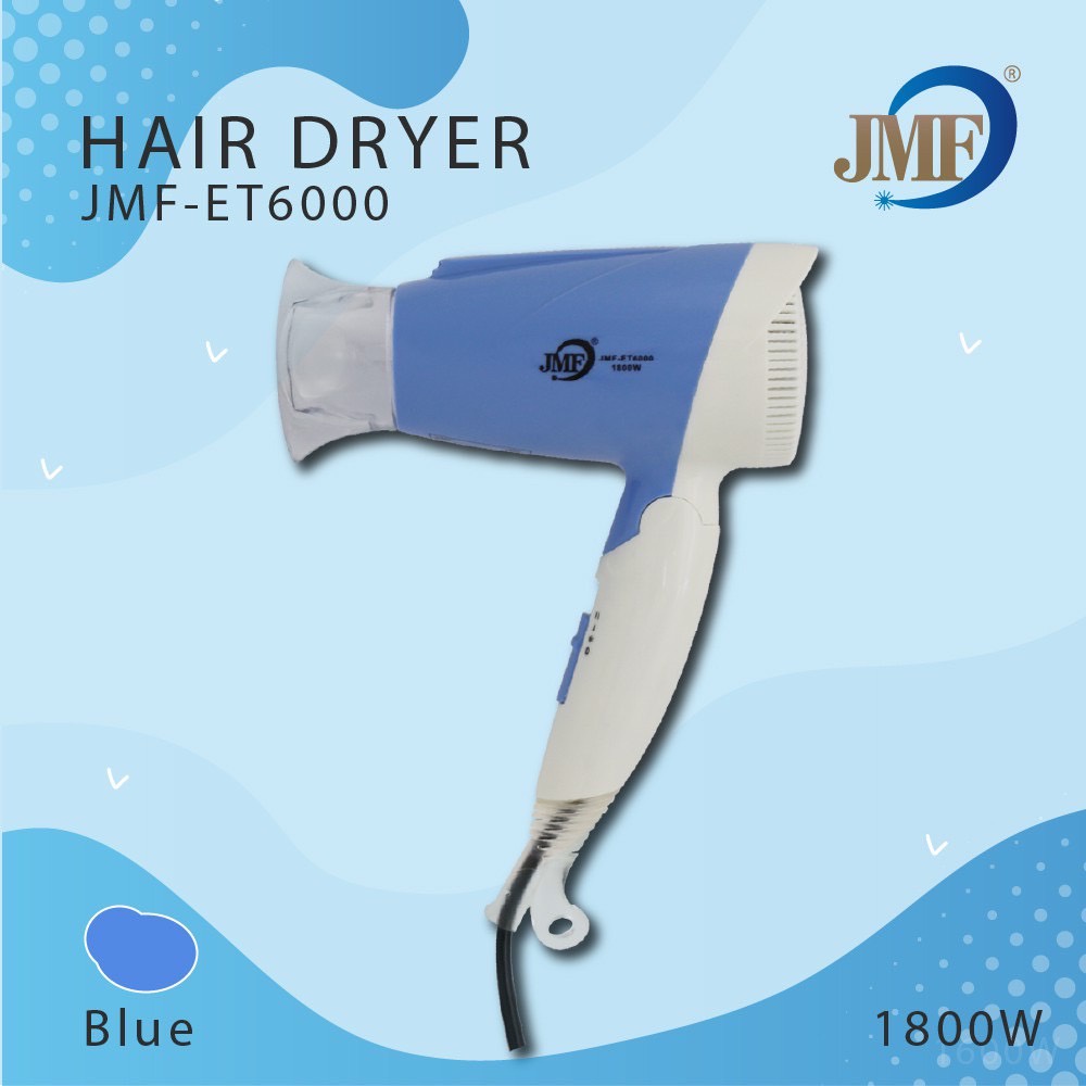 JMF HAIR DRYER ไดร์เป่าผม 1800 วัตต์ รุ่น JMF-ET6000 ไดร์เป่าผม Hair dryer  ไดร์ ไดร์จัดแต่งทรงผม ได