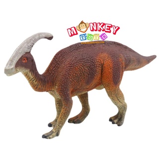 Monkey Toys - โมเดลไดโนเสาร์ Parasaurolophus แดง ขนาด 19.00 CM (จากหาดใหญ่)