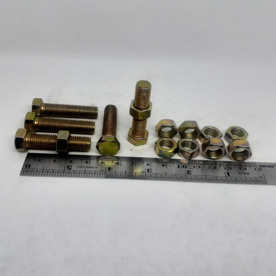 BOLT สีเหลือง NUT M10 X 40 / BMK M10 X 40 / สีเหลือง M10X40 BOLT / M10 BOLT / 14 KEY BOLT 14 / 4CM L