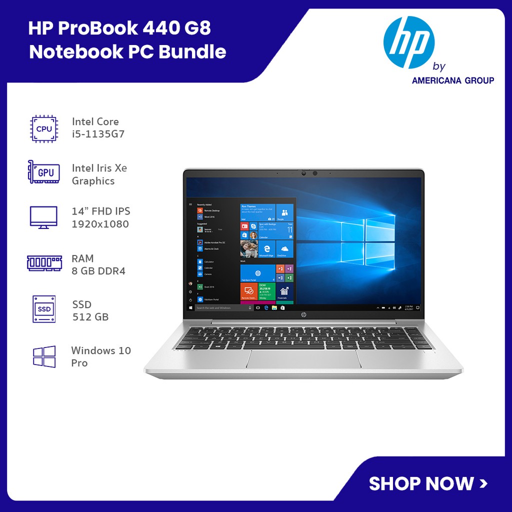 HP Laptop HP ProBook 440 G8 Notebook PC Bundle Intel Core i51135G7
