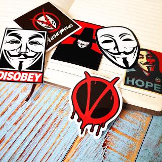 ❉V For Vendetta - V 6 ชิ้น / ชุด Diy สติ๊กเกอร์สําหรับติดตกแต่งผนังบ้านสติ๊กเกอร์