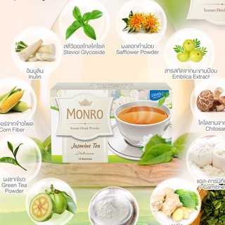 Monro ชามอนโร ของแท้  ชาหญ้าหวานลดน้ำหนัก ลดหุ่น คุมหิว ลดน้ำหนักเร่งด่วนแบบปลอดภัย