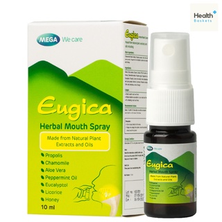 Mega we care Eugica Herbal Mouth Spray 10ml ยูจิก้า เฮอร์บอล เม้าท์ สเปรย์ 10มล.