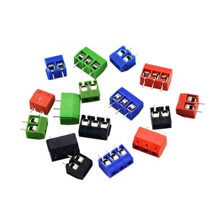 10PCS 4 Color KF301-2P 3P Screw 5.08mm Terminal Block 2 Pin 3 Pin PCB Terminal Block Connector High Current Plug-In Terminals