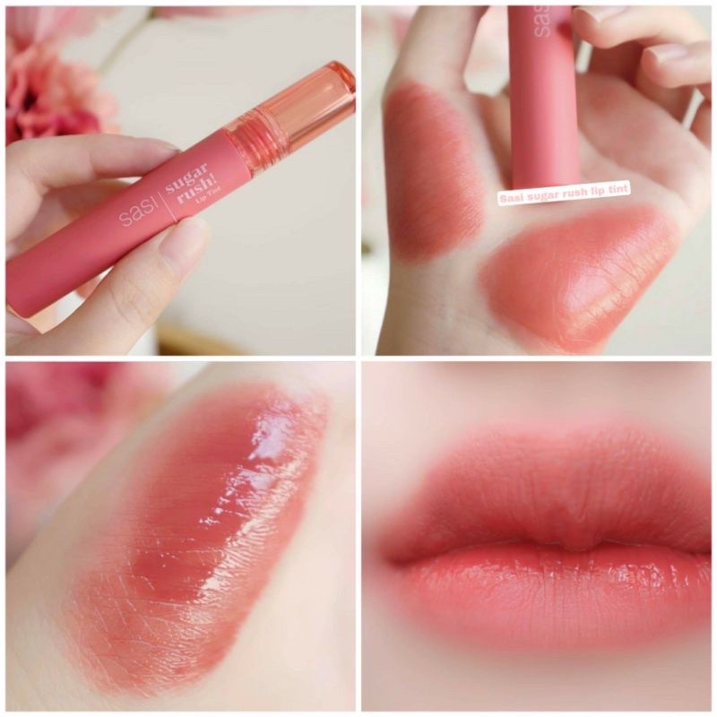 ลิป Sasi sugar rush สีขายดี เป็นสีชมพูที่มีความอมส้มอมแดงเจือๆ น่ารักมาก ตัวเนื้อสบายปาก คือสวย ไม่แมทท์เกิน ไม่ฉ่ำเกิน