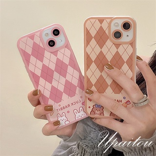 Upaitou Case🌞Compatible For iPhone 13 12 11 Pro Max X XR Xs Max 8 7 6 6s Plus SE 2020 เคสโทรศัพท์มือถือแบบนิ่ม TPU ใส ลายสก๊อต สําหรับ