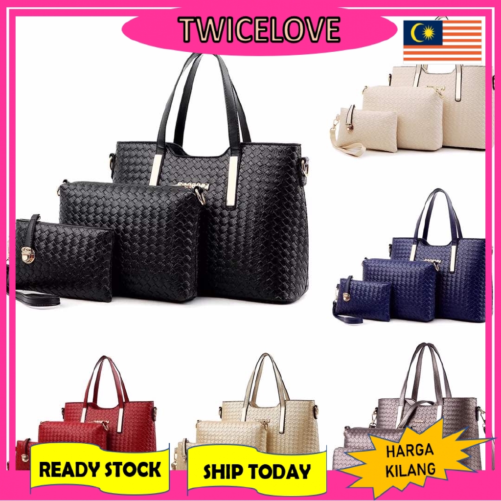 TWICELOVE Minmin 3 In 1 Women Bag Shoulder Sling Beg Handbag Bags