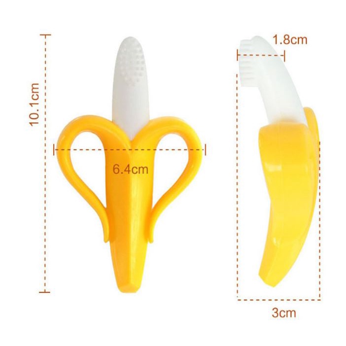 พร้อมส่ง! แปรงกล้วย ยางกัด แปลงซิลิโคน 3สี (ชมพู/ฟ้า/เหลือง) - รูปที่ 6