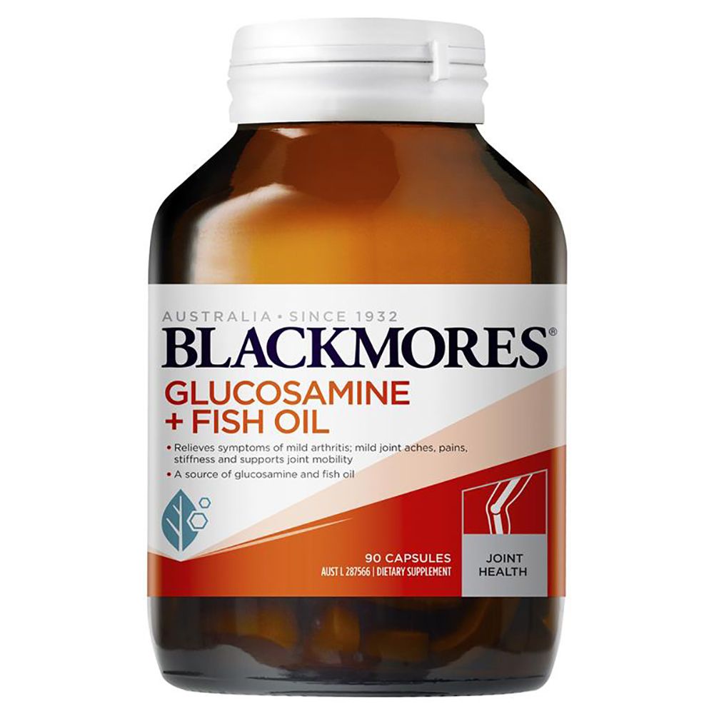 (พร้อมส่ง)Blackmores Glucosamine + Fish Oilกลูโคซามีน + น้ำมันปลา 90 แคปซูล