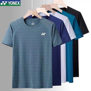 Yonex เสื้อกีฬาผู้ชายขนาดใหญ่เสื้อแบดมินตันเสื้อยืดแขนสั้นผู้ชายแห้งเร็วและระบายอากาศได้ดี