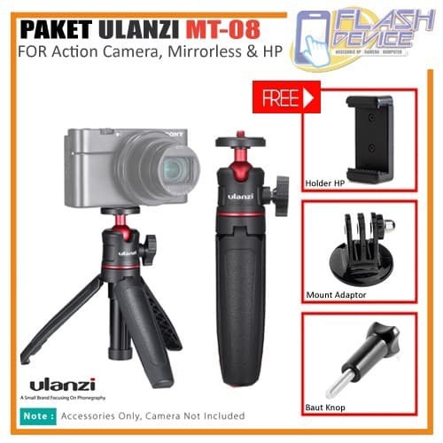 Ulanzi MT-08 ขาตั้งกล้องพร้อม Ballhead ครบชุดสําหรับ Action Cam / Mirrorless / สมาร์ทโฟน