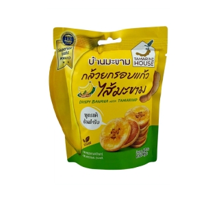 (กล้วยกรอบแก้วไส้มะขาม 45 กรัม) บ้านมะขาม ขนมไทย กล้วยเบรคแตก ผลไม้กรอบ
