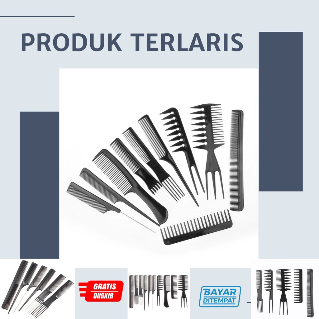 หวีผม Salon Hair Comb Package 10 ชุด