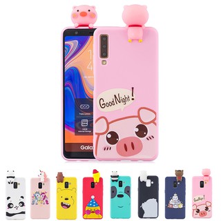 For Samsung Galaxy A7 2018 Case Cute Panda Bear Little Yellow Duck Unicorn cover