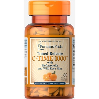 Puritans Pride Vitamin C-1000 mg with Rose Hips Timed Release / 60 Caplets