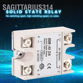 Sagittarius【 ซื้อ 1 แถม 1】314 รีเลย์โซลิดสเตท DC-AC SSR-40DA 40A อินพุต 3-32V DC เอาต์พุต 24-380V AC