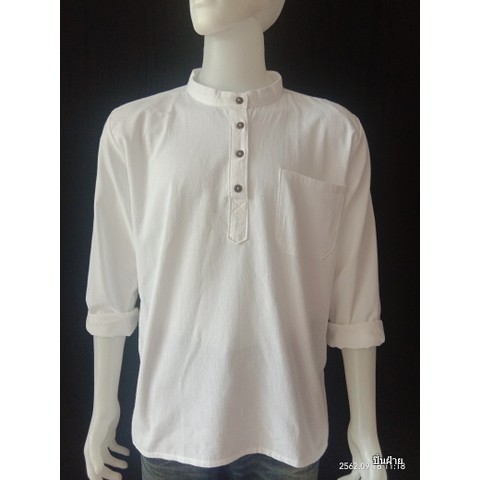 เสื้อพื้นเมืองชาย#เสื้อชายแขนยาว#เสื้อคอจีน#กระดุม4เม็ด - รูปที่ 5