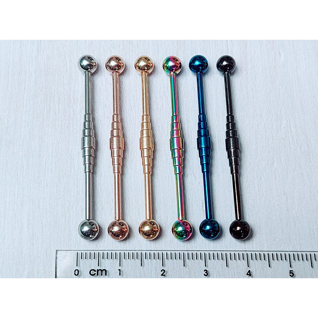 จิวดามหูสแตนเลสแท้ 316L จิวหู barbell industrial JE056 - รูปที่ 6