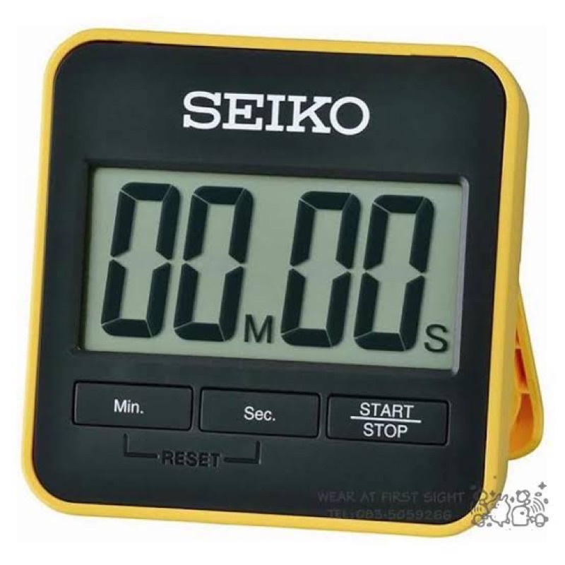SEIKO DIGITAL TIMER นาฬิกาจับเวลาถอย หลังพร้อมขาตั้ง รุ่น QHY001Y - สีเหลือง ของแท้ 100% รับประกันศูนย์ไทย 1ปี