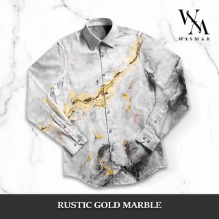 เสื้อเชิ้ตแขนยาวลายหินอ่อน(รัสติคโกลด์):Rustic Gold Marble Shirt (Long-sleeved)