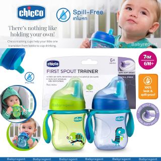 [USA] แก้วหัดดื่ม Chicco เทไม่หก 6M+ 7oz Semi-Soft Spout Baby Trainer Sippy Cup ขวดน้ำ ถ้วยหัดดื่ม