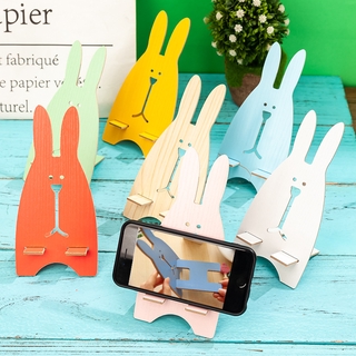 Cute Rabbit Phone Holder ที่วางโทรศัพท์กระต่ายน่ารักมินิแบบพกพาไม้ที่วางโทรศัพท์ขี้เกียจสากล