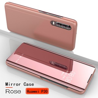 เคสฝาพับ Huawei P30 Pro P20 Pro P40 Pro Plus ฝาหน้าโปร่งใส พับเป็นขาตั้งได้