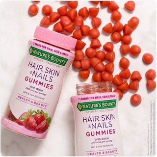 Natures Bounty Optimal Solutions กัมมี่ 120 เม็ด Hair, Skin &amp; Nails Gummies with Biotin บำรุงผม/ผิว/เล็บ Nature bounty