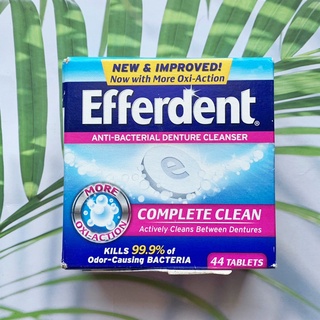 เม็ดฟู่ ทำความสะอาดฟันปลอม รีเทนเนอร์ Complete Clean Anti-Bacterial Denture Cleanser 44 Tablets (Efferdent®)