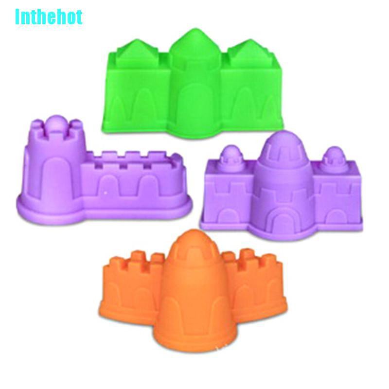 Inthehot ชุดแม่พิมพ์ปราสาทพลาสติก รูปปราสาท 4 ชิ้น