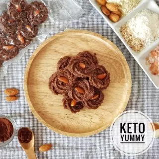 คุกกี้อัลมอนต์เนยสดรสโกโก้ คีโต ไร้แป้ง KETO Cocoa Cookies เบาหวาน,เด็กแพ้กลูเตน ทานได้