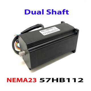 สเต็ปเปอร์มอเตอร์ เพลาสองด้าน รุ่น 57HB112-(Dual Shaft). Nema23 Stepper Motor. SKU:000341