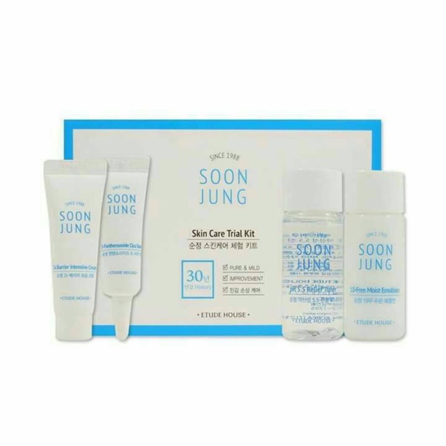 Etude House Soon Jung  Skin Care Trial Kit  (4 Items)