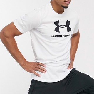 Under Armour การออกแบบคําโลโก้ขนาดใหญ่กลางแจ้งเสื้อยืดแขนสั้น u)$