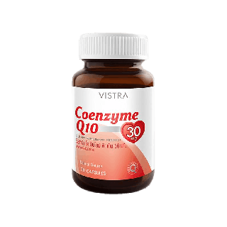 VISTRA Coenzyme Q10 Natural Source ผลิตภัณฑ์เสริมอาหาร วิสทร้า โคเอนไซม์ คิวเท็น 30 มก. (30 Caps) ขนาด 21กรัม