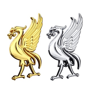 สติกเกอร์สะท้อนแสง ลายโลโก้ทีม Liverpool นกฟินิกซ์ 3D สีแดง สําหรับติดตกแต่งรถยนต์