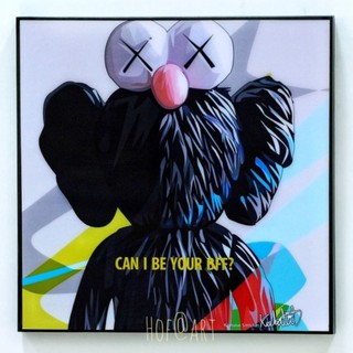 KAWS BFF #1 คอวส์ Can I be your BFF รูปภาพ​ติด​ผนัง​ pop art Cartoon การ์ตูน กรอบรูป แต่งบ้าน ของขวัญ ภาพพิมพ์